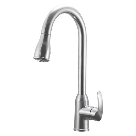 DURA FAUCET SINGLE HANDLE PULL-DOWN RV KITCHEN FAUCET - BRUSHED SATIN NICKEL DF-NMK508-SN